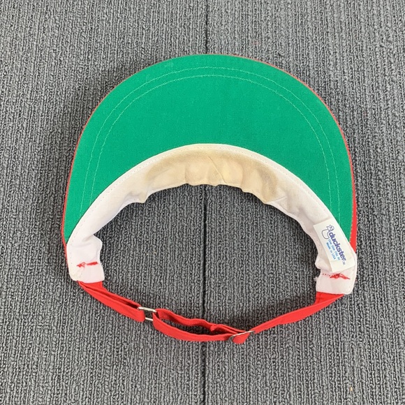 Vintage The Oaks Visor Unisex OSFA Red White Wide Brim Strapback Duckster USA - Picture 9 of 13